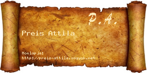 Preis Attila névjegykártya